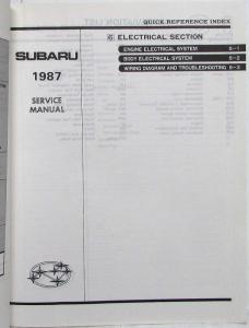 1987 Subaru 1800 Service Shop Repair Manual - 4 Volume Set - 6 Sections