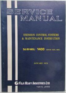 1973 Subaru 1400 Service Shop Repair Manual - Emission Control Systems and Maint