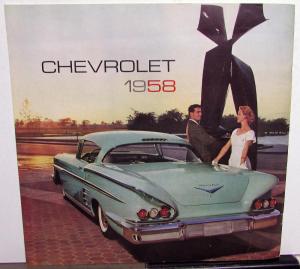 1958 Chevrolet ORIGINAL Sales Brochure Biscayne Nomad Delray Belair Impala Large