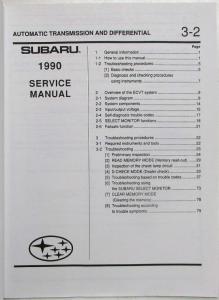 1990 Subaru Justy Technical Information Bulletin - Auto Trans and Diff