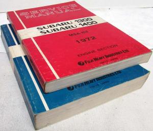 1972 Subaru 1300 1400 Service Shop Repair Manual - 2 Vol Set - Engine and Body