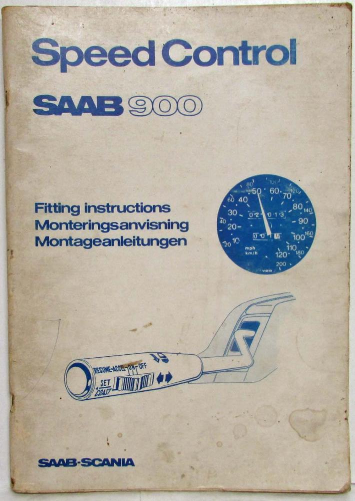 1981 Saab 900 Speed Control Fitting Instructions - Multi-language