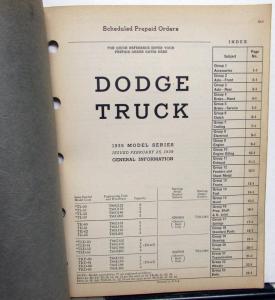 1939 Dodge Trucks Dealer Parts List Book Catalog TK Series 3 Ton Gas & Diesel