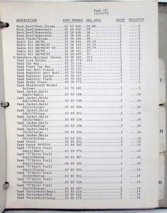 1975 Saab Accessory Bulletins in Parts Manual Binder