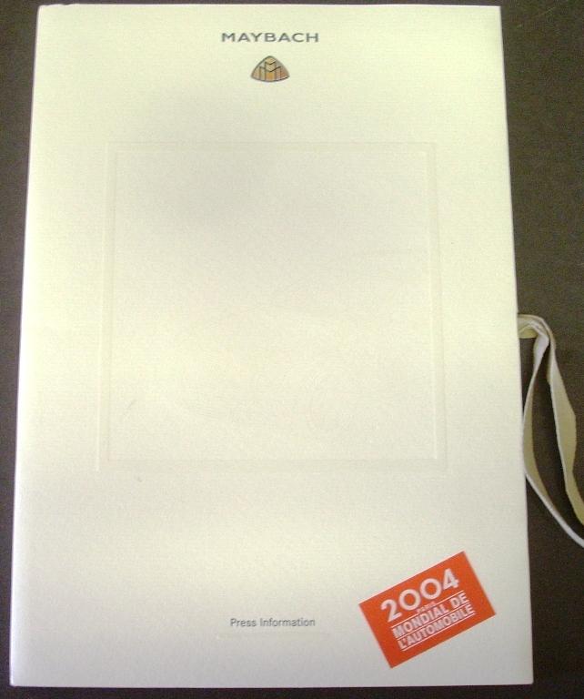 2004 Maybach Media Press Kit Paris International Motor Show Model 57 62 Limo