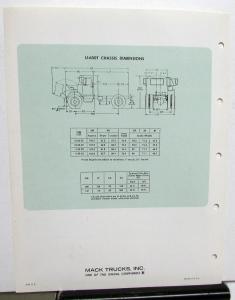 1970 Mack U-600T Series Truck Dealer Sales Data Sheet Folder Original