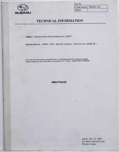 1990 Subaru Justy Supplementary Service Shop Repair Manual