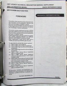 1997 Subaru Legacy Service Shop Repair Manual Supplement - ABS 5.3i