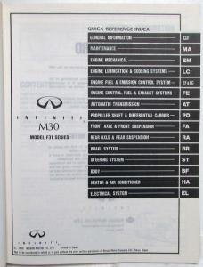 1990 Infiniti M30 Service Shop Repair Manual