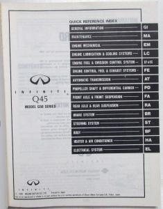 1990 Infiniti Q45 Service Shop Repair Manual