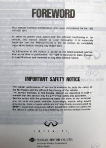 1990 Infiniti Q45 Service Shop Repair Manual