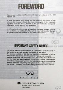 1991 Infiniti Q20 Service Shop Repair Manual