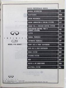 1992 Infiniti Q20 Service Shop Repair Manual