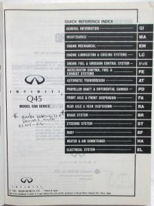 1992 Infiniti Q45 Service Shop Repair Manual