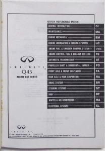 1990 Infiniti Q45 Service Shop Repair Manual - Glovebox Edition