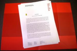 2008 Ferrari Paris Auto Show Press Kit 599 GTB Fiorano California Media Release