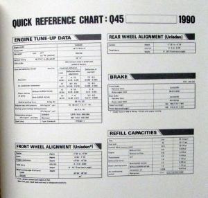 1990 Infiniti Q45 Service Shop Repair Manual - Boxed Glovebox Edition