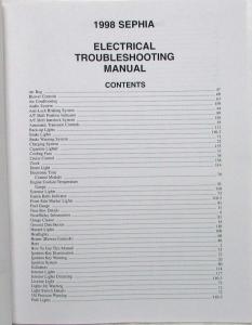 1998 Kia Sephia Electrical Troubleshooting & Vacuum Hose Routing Manual - Prelim