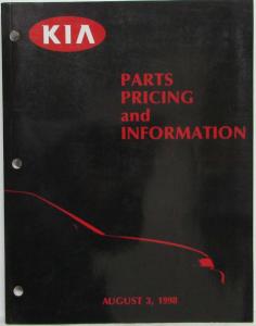 1998 Kia Parts Book Pricing and Information - August 3