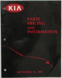 1997 Kia Parts Book Pricing and Information - September 15