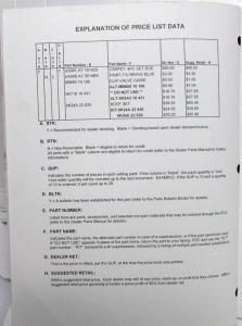 1997 Kia Parts Book Pricing and Information - September 15