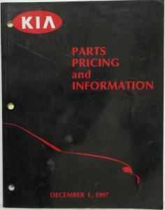 1997 Kia Parts Book Pricing and Information - December 1