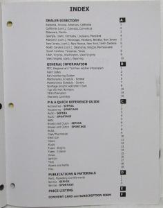 1997 Kia Parts Book Pricing and Information - December 1