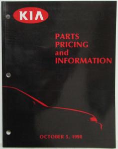 1998 Kia Parts Book Pricing and Information - October 5