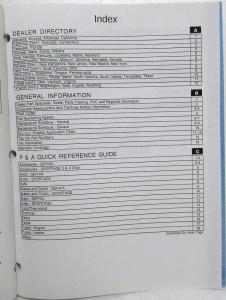 1998 Kia Parts Book Pricing and Information - October 5
