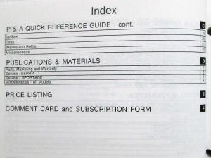 1998 Kia Parts Book Pricing and Information - October 5