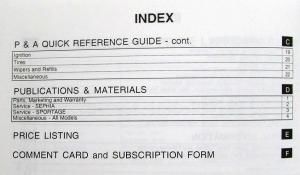 1999 Kia Parts Book Pricing and Information - February 8