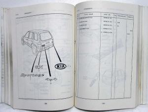 1995 Kia Sportage Parts Book Catalog - Revised September - Model Year 1995