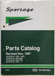 1997 Kia Sportage Parts Book Catalog - Revised November - Model Year 1995-1998