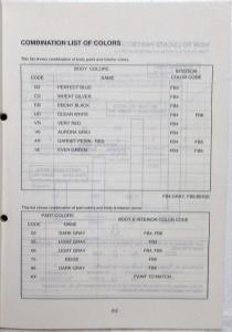 1997 Kia Sephia Parts Book Catalog - First October - Model Year 1998