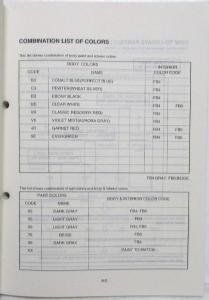 1998 Kia Sephia Parts Book Catalog - Revised September - Model Year 1998-1999