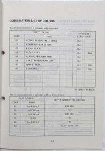 1998 Kia Sephia Parts Book Catalog - Revised September - Model Year 1998-1999