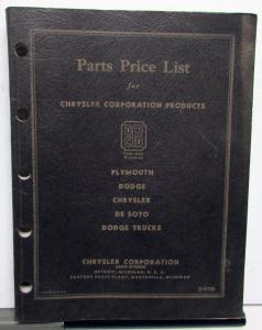 1941 Chrysler Plymouth Dodge DeSoto Dealer Parts Price List Book Car & Truck