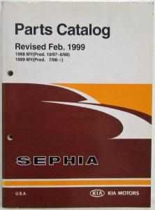 1999 Kia Sephia Parts Book Catalog - Revised February - Model Year 1998-1999