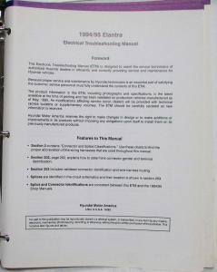 1994-1995 Hyundai Elantra Electrical Troubleshooting Manual