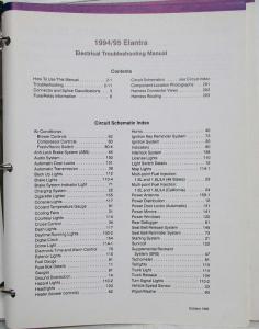 1994-1995 Hyundai Elantra Electrical Troubleshooting Manual