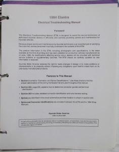 1994 Hyundai Elantra Electrical Troubleshooting Manual