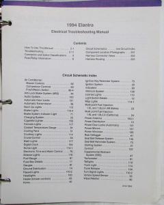 1994 Hyundai Elantra Electrical Troubleshooting Manual