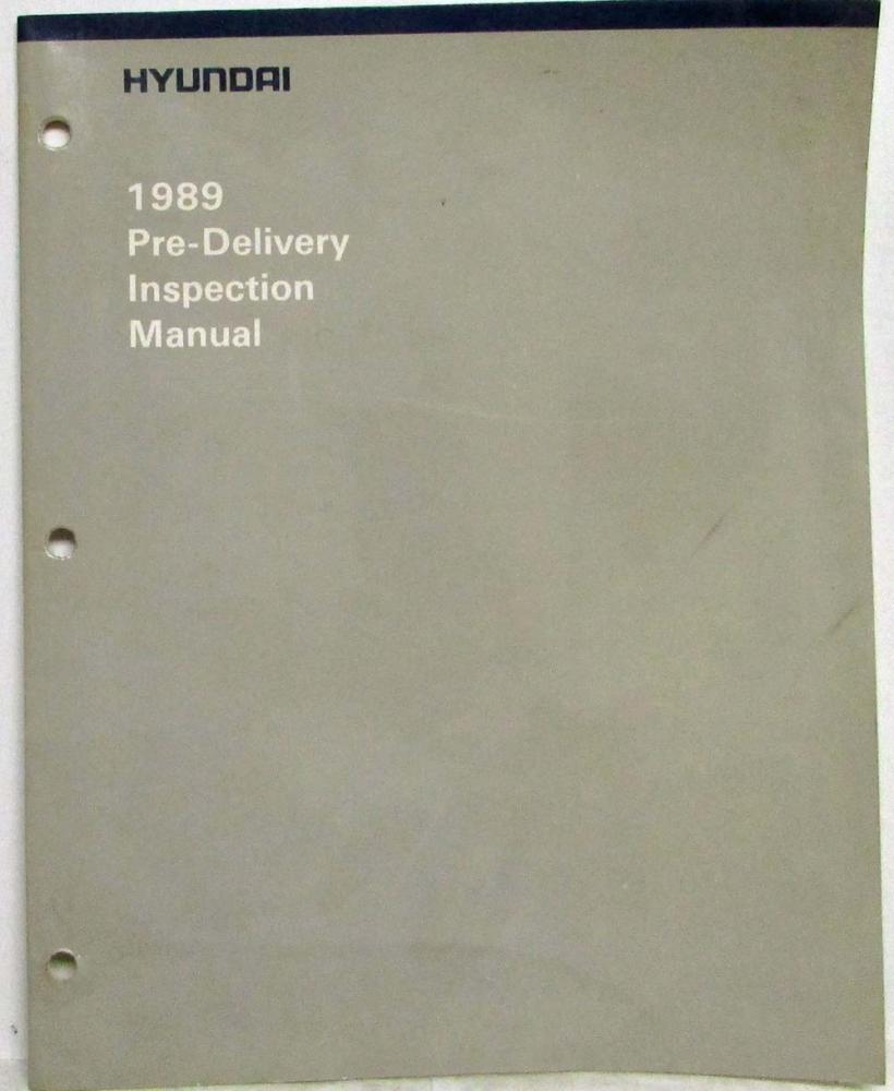 1989 Hyundai Pre-Delivery Inspection Manual