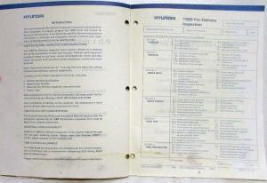 1989 Hyundai Pre-Delivery Inspection Manual