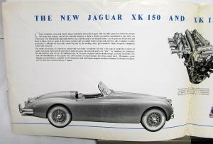 1958 Jaguar XK150 Roadster Dealer Sales Brochure S-Type Original Large Rare!