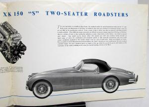 1958 Jaguar XK150 Roadster Dealer Sales Brochure S-Type Original Large Rare!