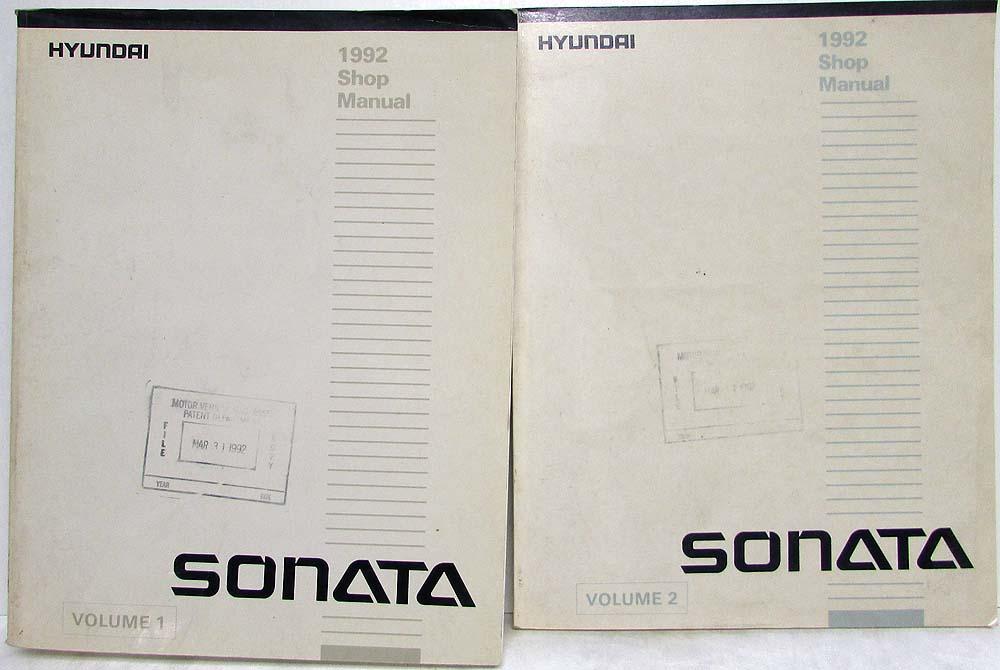 1992 Hyundai Sonata Service Shop Repair Manual - 2 Volume Set
