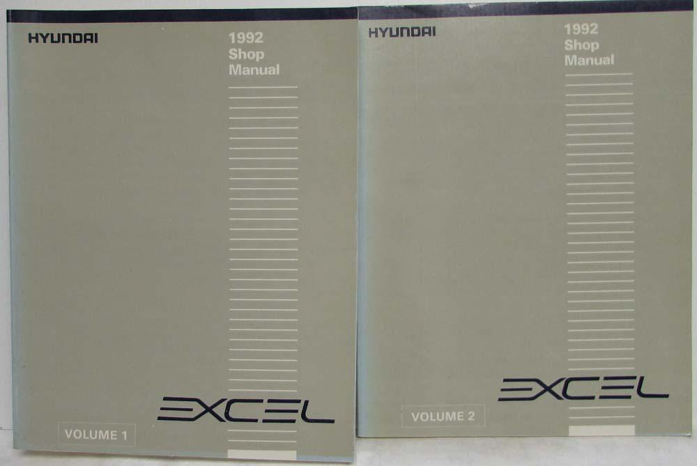 1992 Hyundai Excel Service Shop Repair Manual - 2 Volume Set