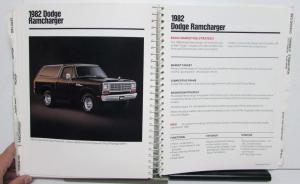 1982 Chrysler Plymouth Dodge Fleet Buyers Reliant GranFury Challenger Ramcharger