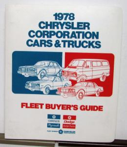 1978 Chrysler Plymouth Dodge Fleet Corp Car Trucks Fury Charger Ramcharger Aspen
